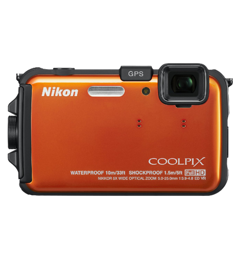 Nikon COOLPIX AW100 16 MP CMOS Waterproof Digital Camera with GPS and Full HD 1080p Video